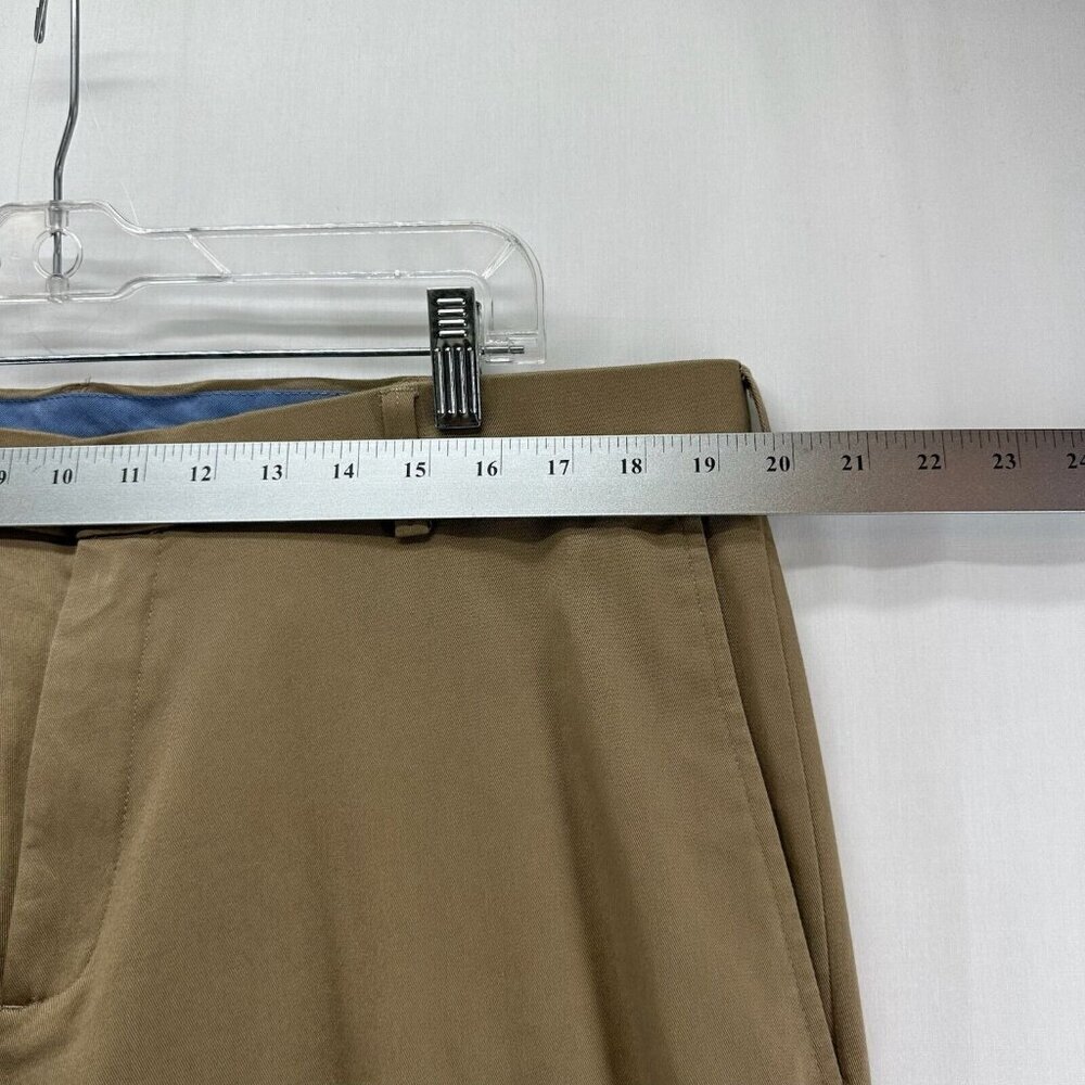 Haggar Pants Mens Sz 38x30 Chino Straight Fit Flat Front Twill Cotton Tan Brown - Picture 7 of 10